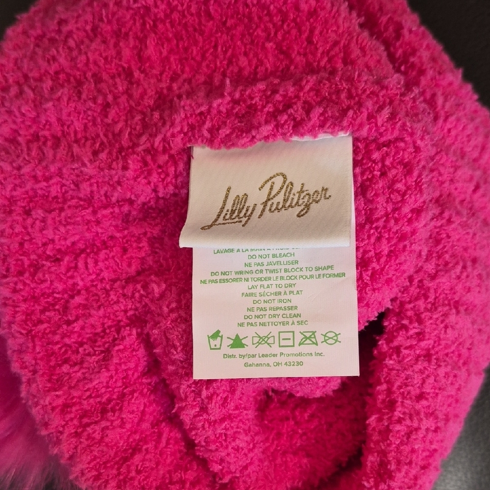 Lilly Pulitzer Bright Pink Pom Pom Beanie - Picture 3 of 3